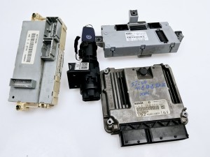 komputer, centralka, stacyjka, BSI, komplet Fiat Stilo 1,9 JTD 0281011510  55198820
