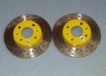 tarcze hamulcowe Mikoda ATM 0309 GT SPORT SERIES nawiercane Fiat Punto, Panda, 500, Seicento, Tipo, Alfa 145, 146, 155, Lancia Ypsilon, Delta, Dedra  żółte