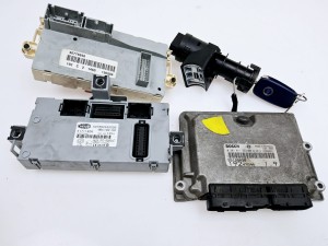 komputer, centralka, stacyjka, BSI, komplet Fiat Stilo 1,9 JTD   0281011553   55198058