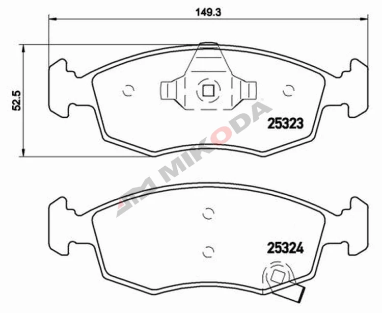 klocki hamulcowe przód Mikoda 70314 Fiat Panda III, 500