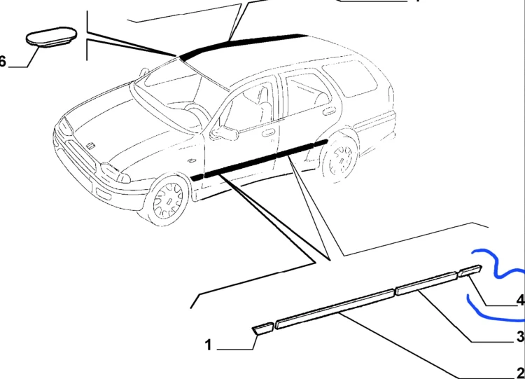 listwa ozdobna na błotnik tył  Fiat Palio nowa 716767808