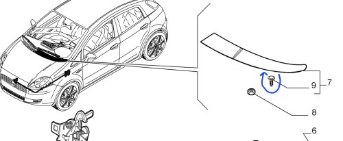 Spinka  podszybia na masce do  Fiat Grande Punto nowy zamiennik