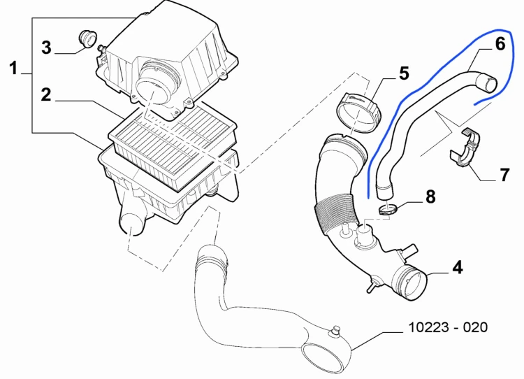 Rura, przewód powietrza Fiat Bravo 2, Lancia Delta 1,4 T-jet - nowa 51800472