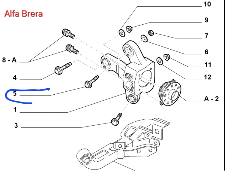 śruba mimośrodowa tylnego zawieszenia  Alfa Romeo Giulietta, 159  nowa 51737443