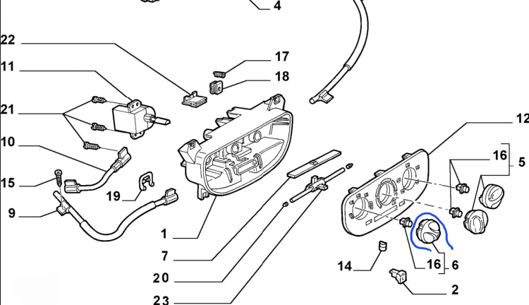 pokrętło klimatyzacji  Fiat Doblo nowe 46723589