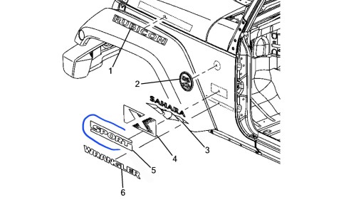 napis naklejka SPORT  Jeep Wrangler - nowa 5KC94gx9aa