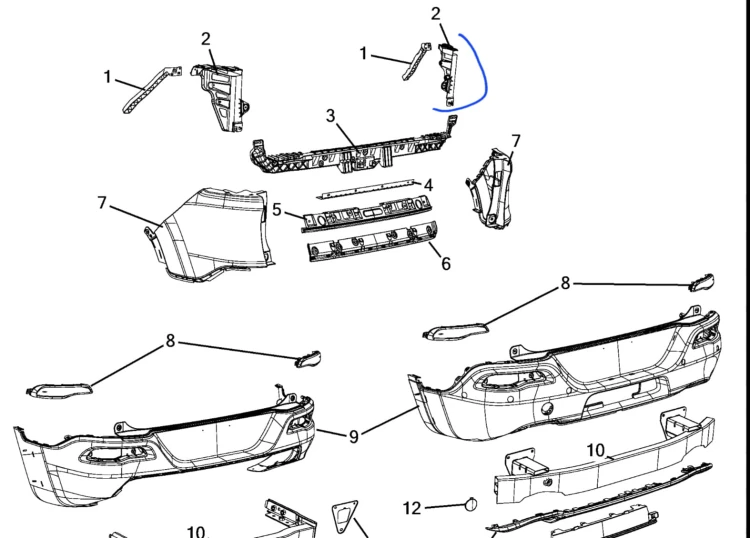 ślizg zderzaka prawy tył Jeep Cherokee - nowa 68138416ac