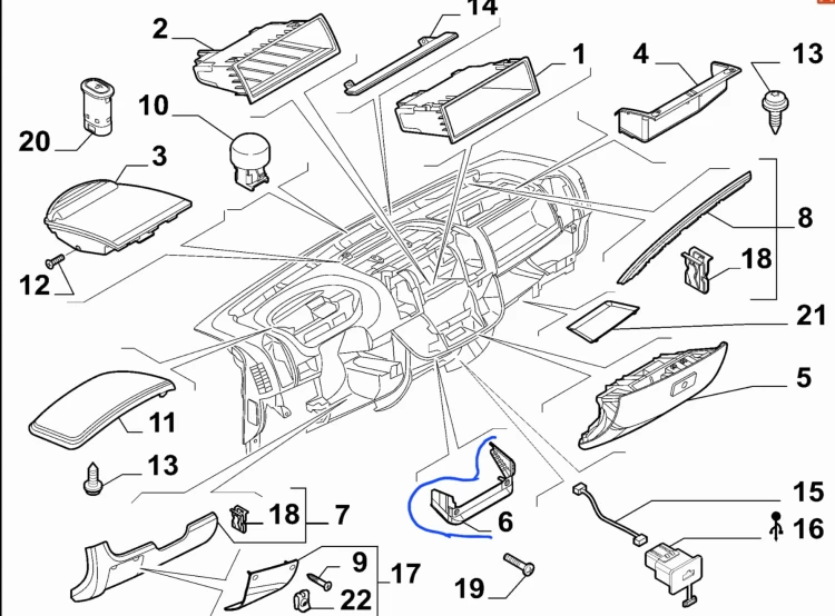 zaślepka ozdobna konsoli środkowej Fiat Ducato  nowa 735421009