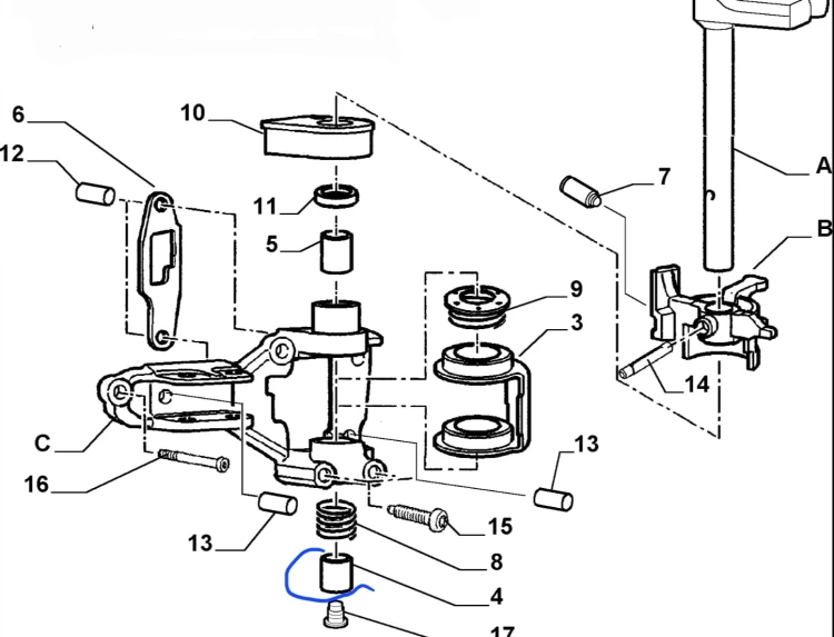 Łożysko łapy wybieraka zmiany biegów  Fiat Ducato nowa 9640046180