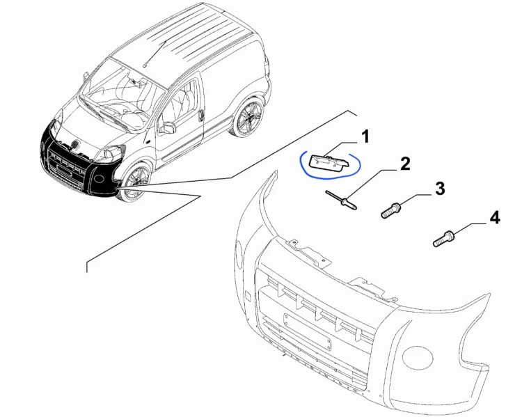 Ślizg zderzaka przedni prawy Fiat Fiorino nowa 1356374080