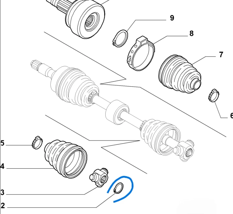 Pierścień zabezpieczający krzyżak półosi Alfa  Mito