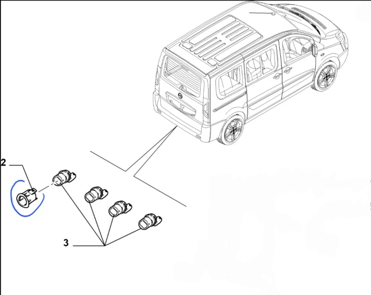 Obudowa czujnika parkowania Fiat Scudo  9467046378