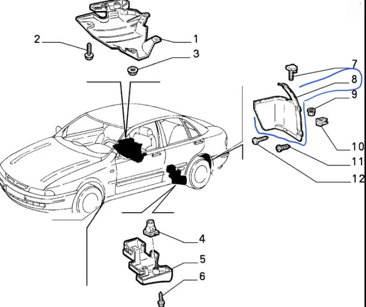 Nadkole tylne Fiat Marea 46411714
