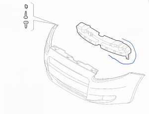 listwa plastikowa, wzmocnienie pasa przedniego Fiat Grande Punto 51860985