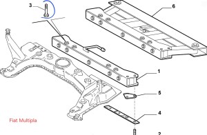 Śruba, śruby zawieszenia przód Fiat Multipla  - nowa 46516210