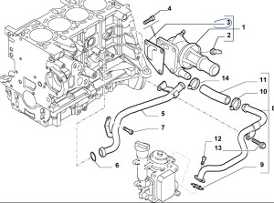uszczelka termostatu 1,3 Mjtd  Fiat Lancia nowa OE 71732862