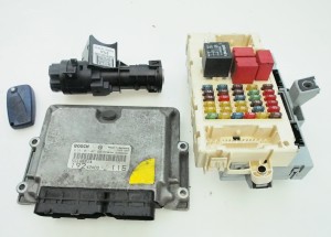 komputer, centralka, stacyjka, BSI, komplet Fiat Stilo 1,9 JTD 0281011421   51711824
